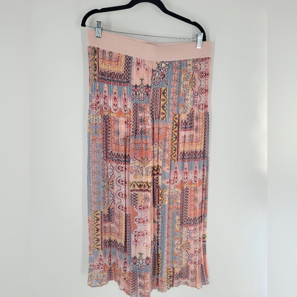 Melissa Paige Boho Paisley‎ Palazzo Wide Leg Pants Size L - Picture 4 of 4